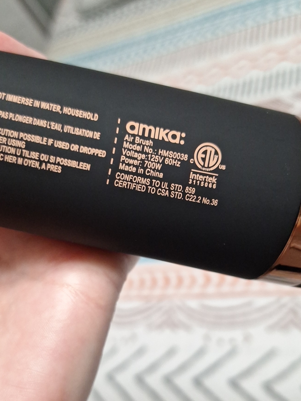 Amika Double Agent 2-in-1 Dryer + Straigtener Brush Black & Rose Gold - Picture 7 of 11